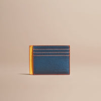 MARINE BLUE Porte-cartes en cuir color-block
