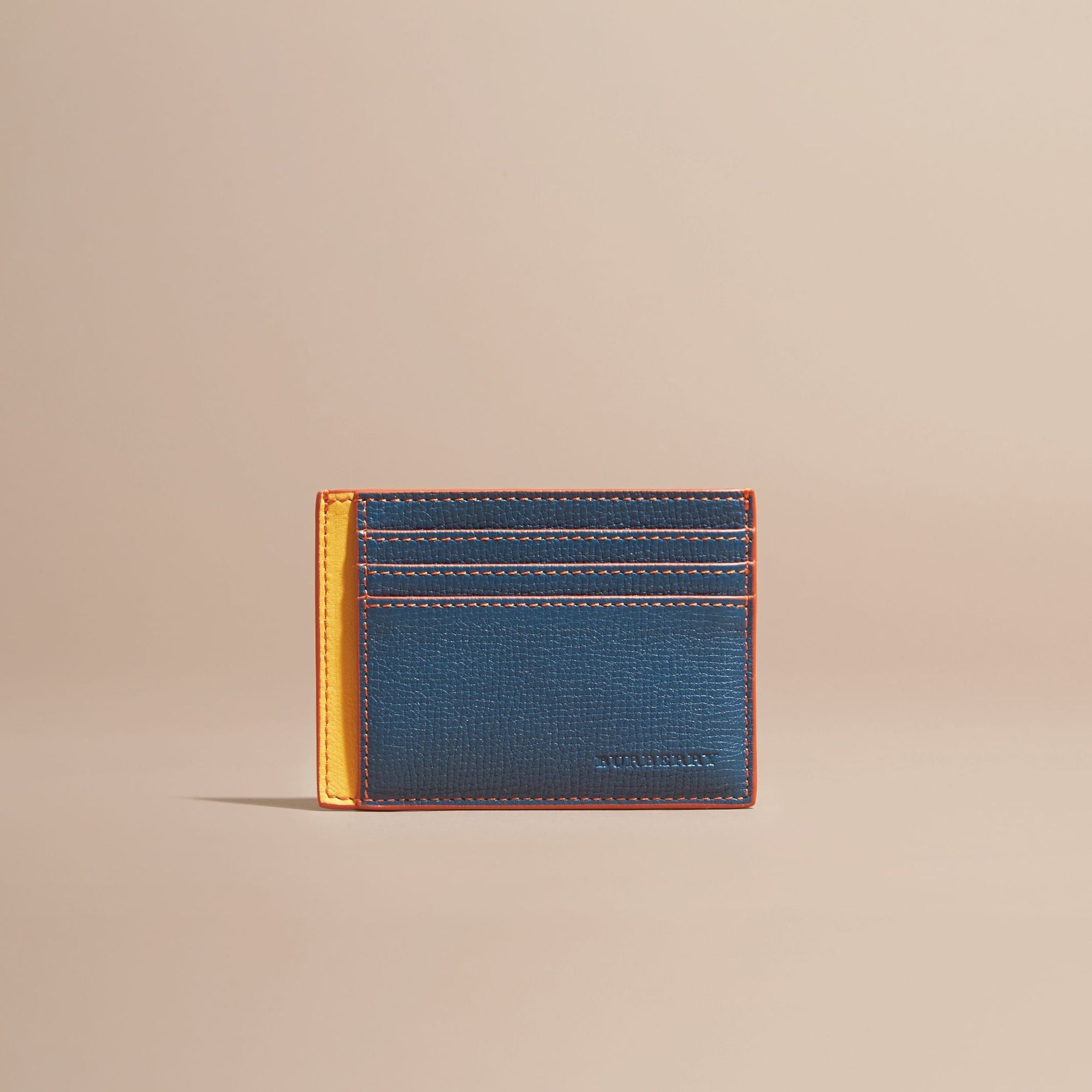 MARINE BLUE Porte-cartes en cuir color-block