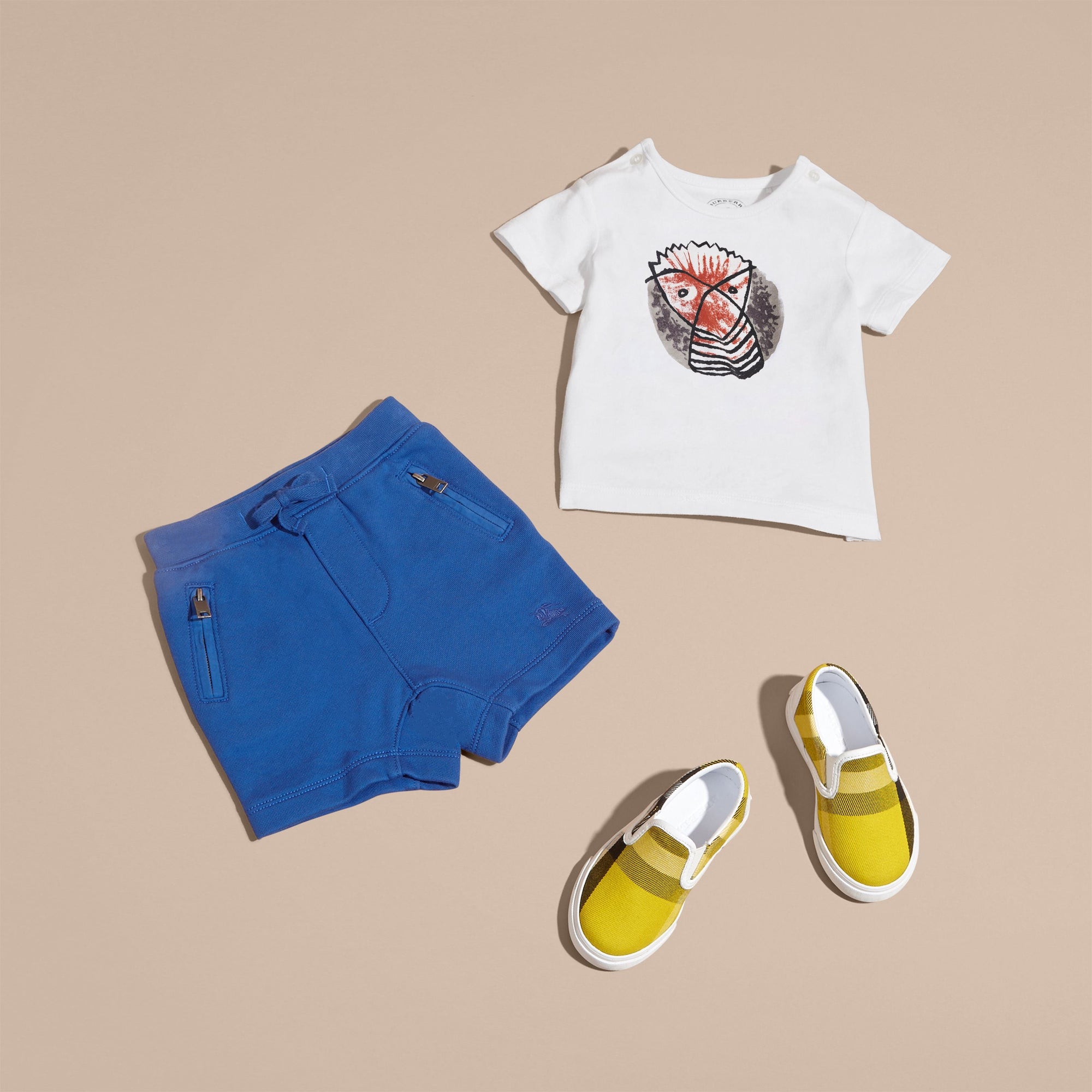 BRILLIANT BLUE Short en jersey de coton avec cordon de serrage