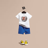 BRILLIANT BLUE Short en jersey de coton avec cordon de serrage