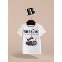 WHITE T-shirt en coton à motif Rain or Shine