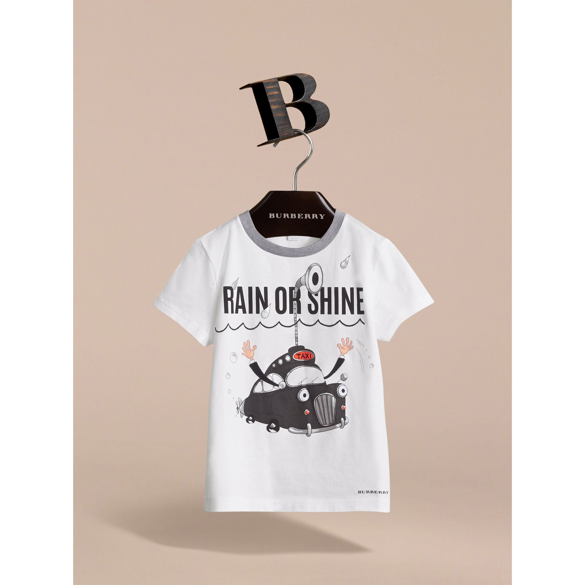 WHITE T-shirt en coton à motif Rain or Shine