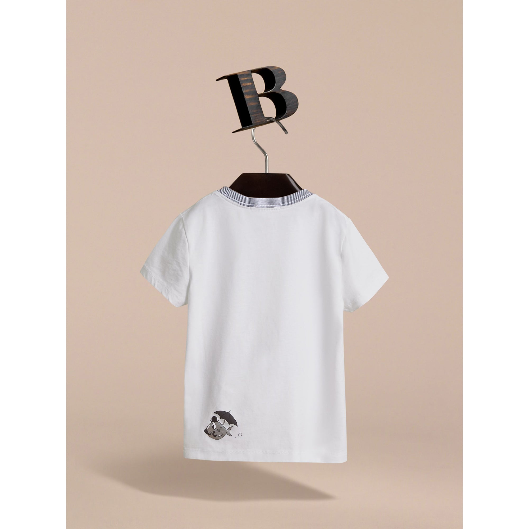 WHITE T-shirt en coton à motif Rain or Shine