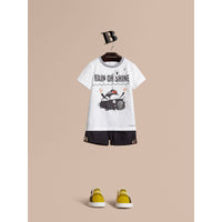 WHITE T-shirt en coton à motif Rain or Shine