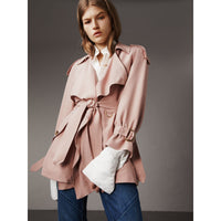 ASH ROSE Veste trench portefeuille en soie