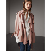 ASH ROSE Veste trench portefeuille en soie