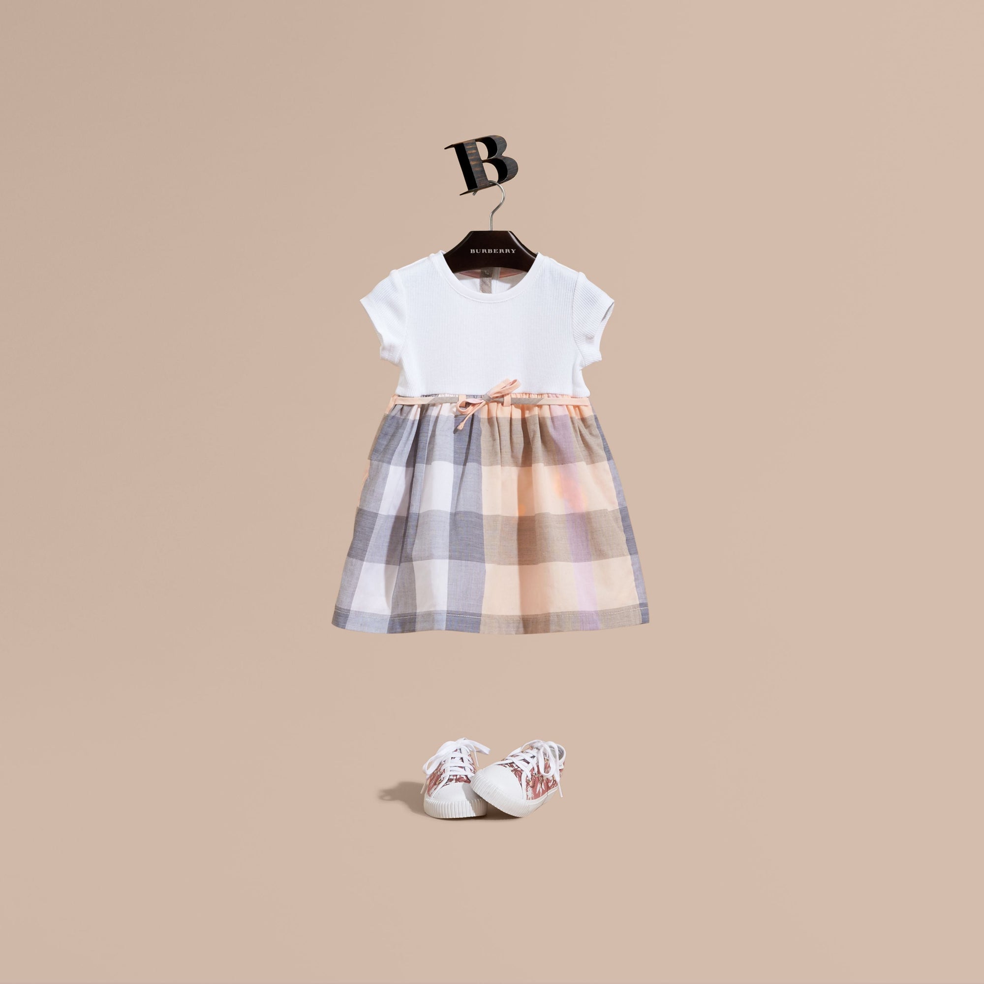 APRICOT Robe t-shirt en jersey de coton à motif check