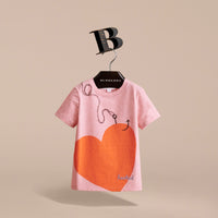 LIGHT COPPER PINK M T-shirt en coton avec motif Cœur de Cupidon