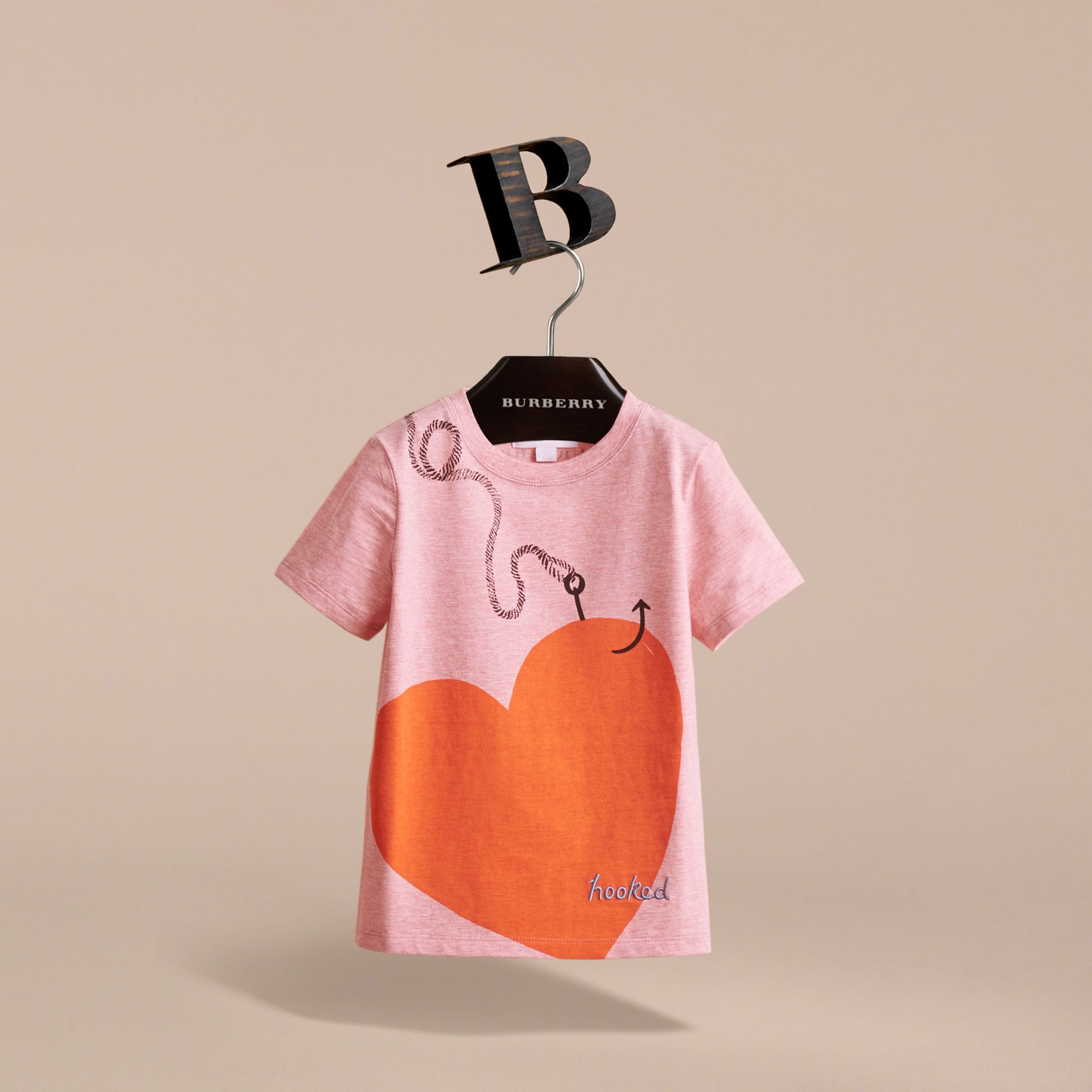 LIGHT COPPER PINK M T-shirt en coton avec motif Cœur de Cupidon