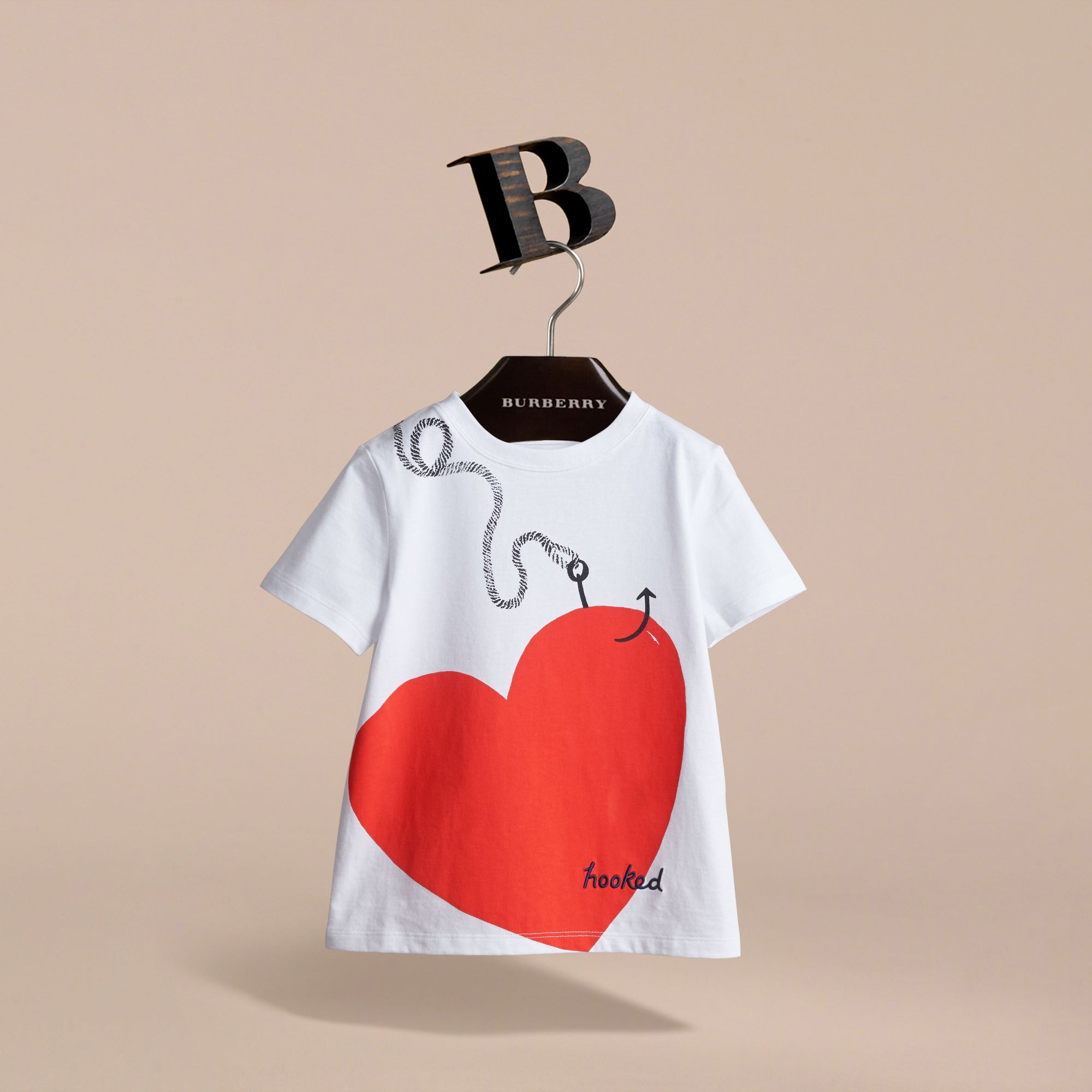 WHITE T-shirt en coton avec motif Cœur de Cupidon
