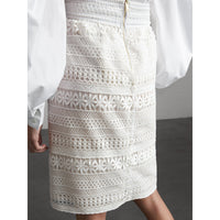 WHITE Jupe en macramé de dentelle