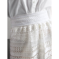 WHITE Jupe en macramé de dentelle