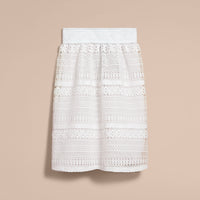 WHITE Jupe en macramé de dentelle