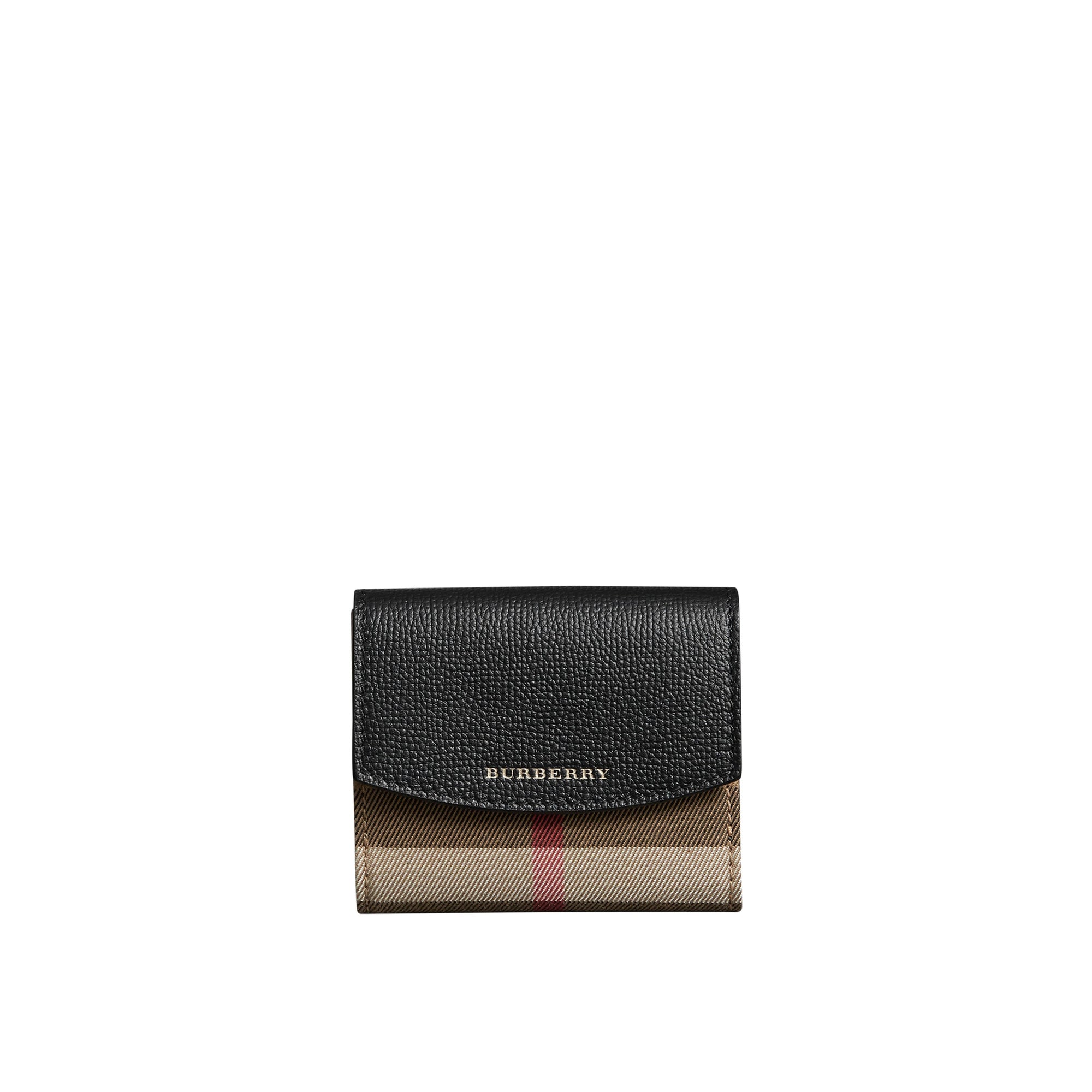 BLACK Portefeuille en coton House check et cuir