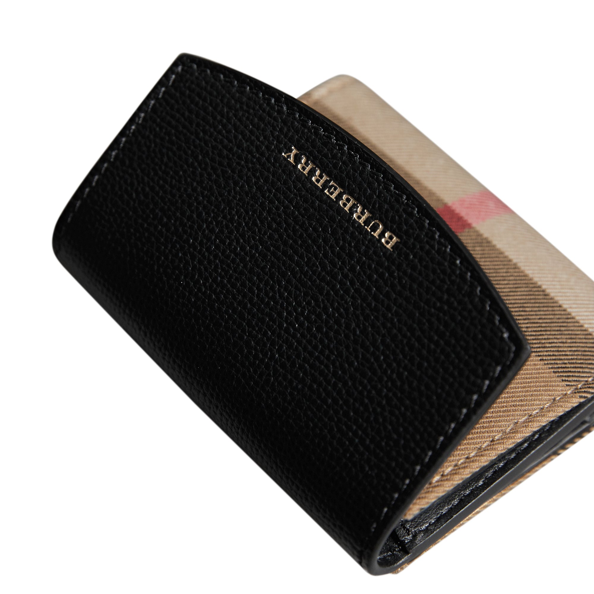BLACK Portefeuille en coton House check et cuir