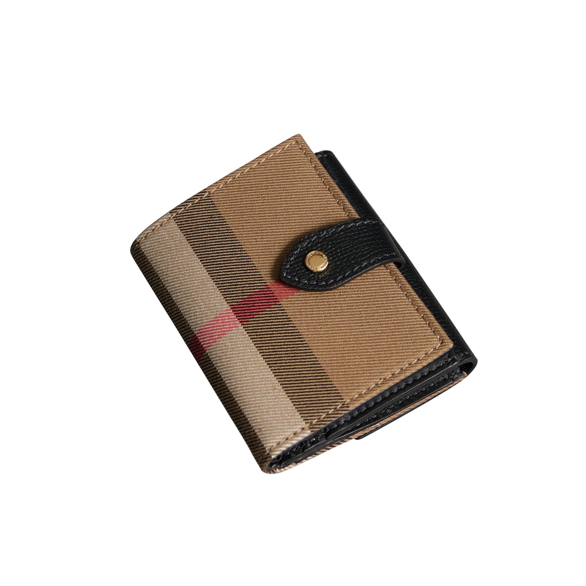 BLACK Portefeuille en coton House check et cuir