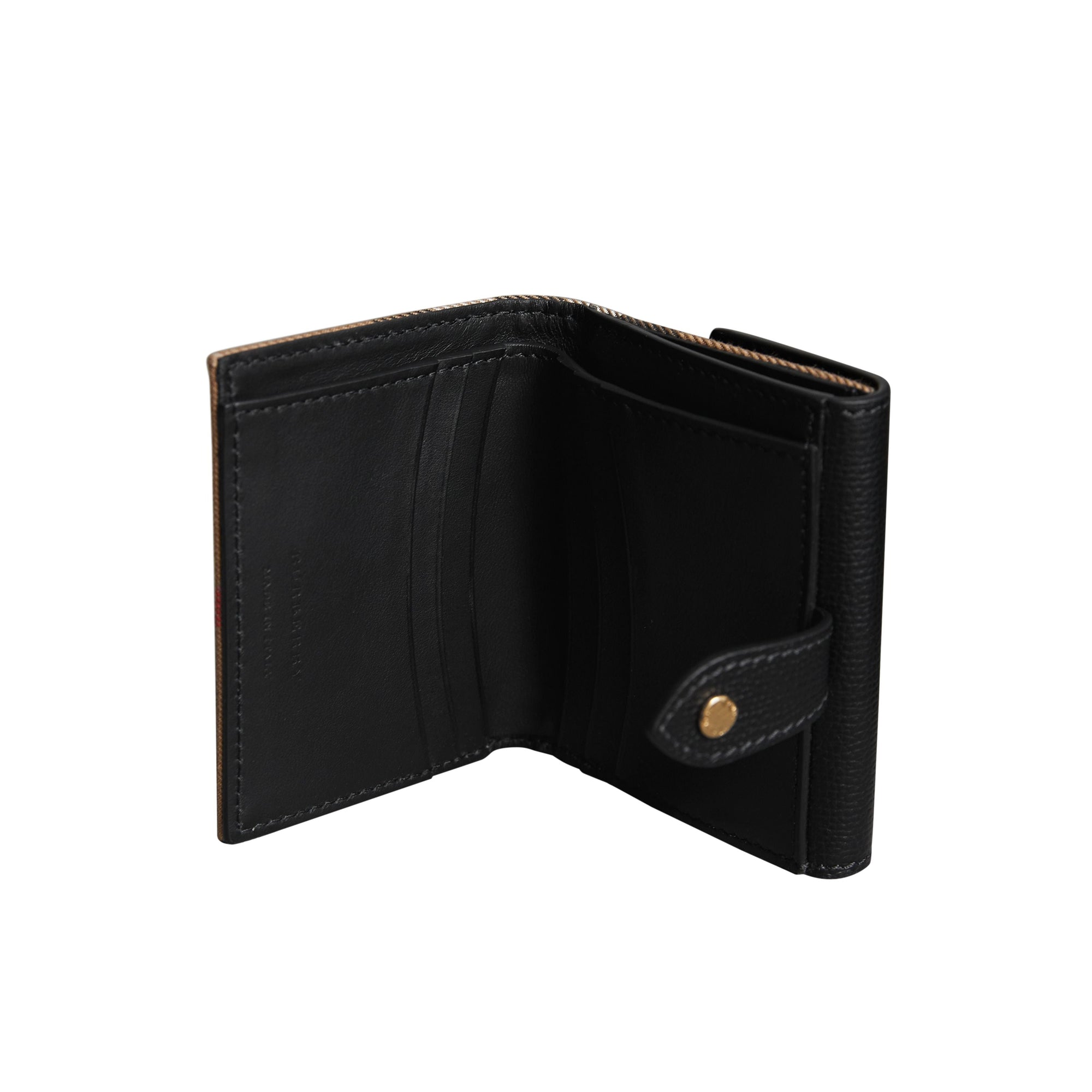 BLACK Portefeuille en coton House check et cuir