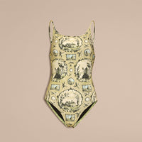 DUSTY CITRINE Maillot de bain à imprimé papier peint