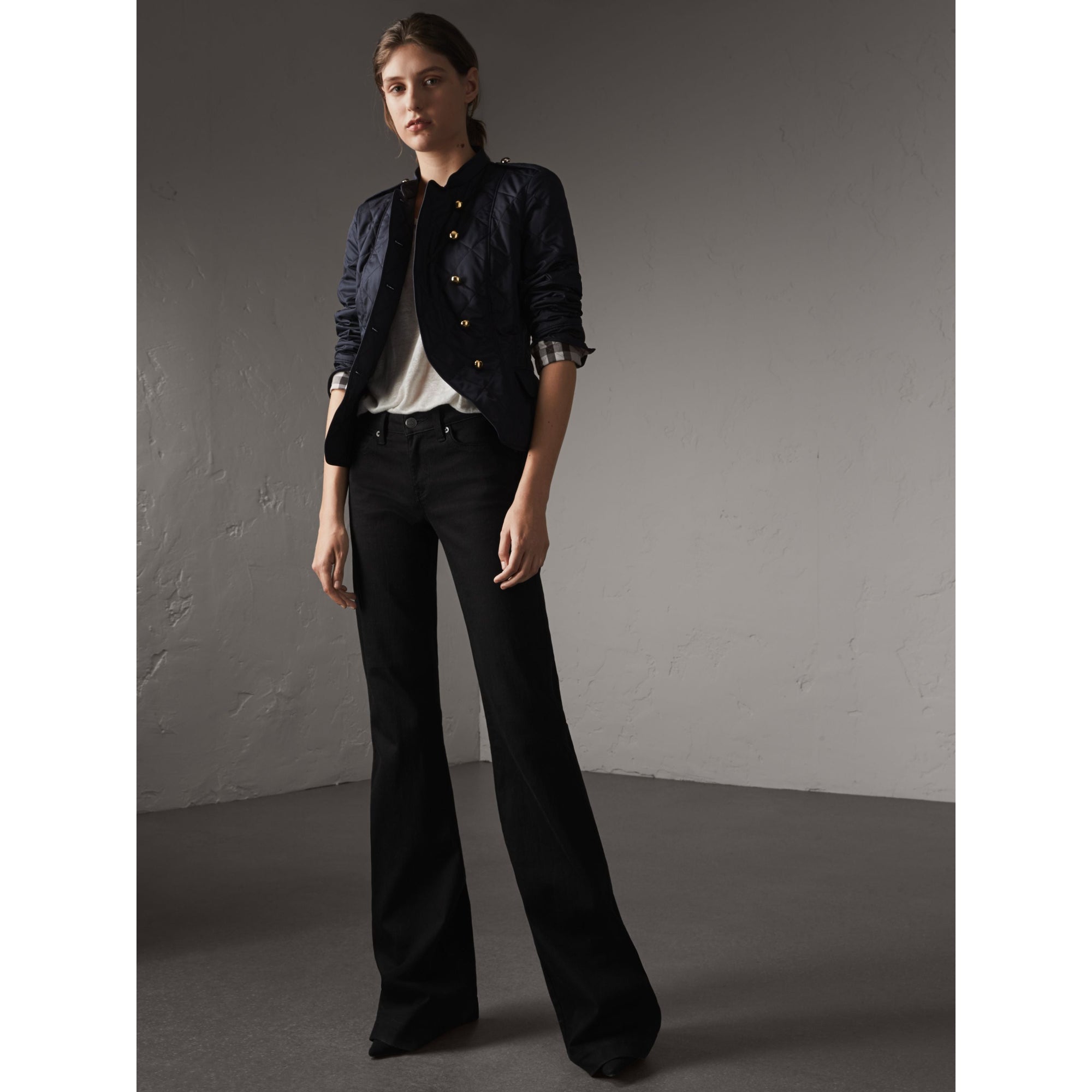 BLACK Jean stretch évasé