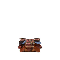 Porte-cartes en peau de serpent et cuir à motif Haymarket check - Azalée Rose