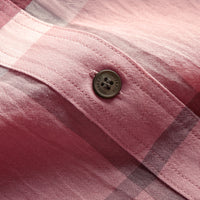 ANTIQUE PINK Chemise à manches courtes en coton à motif check avec col lavallière