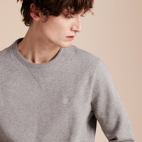PALE GREY MELANGE Sweat-shirt en jersey de coton mélangé