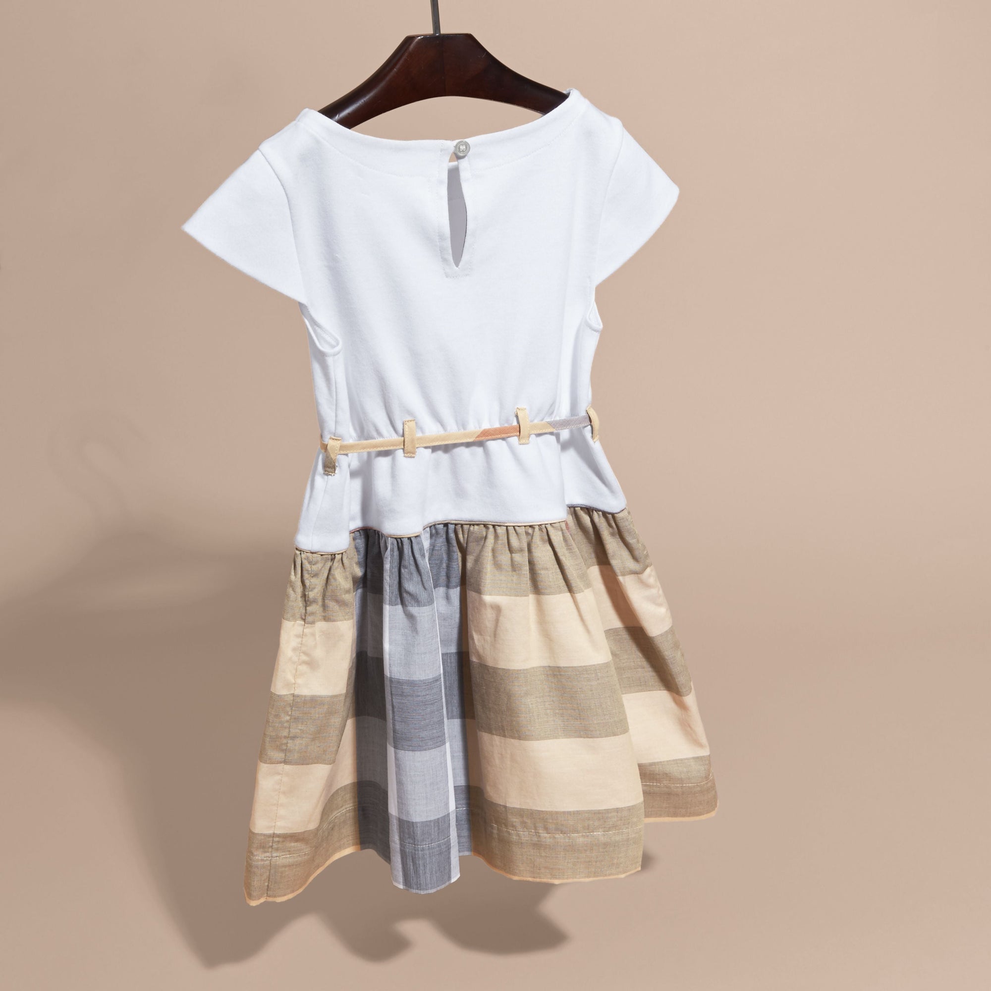 PALE STONE Robe en coton à motif check avec mancherons