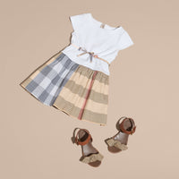 PALE STONE Robe en coton à motif check avec mancherons