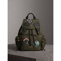 CANVAS GREEN Sac The Rucksack medium en nylon technique avec appliqué à motif Pallas Heads