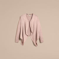 PALE TAUPE Cardigan ouvert en laine mérinos et soie