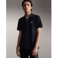 NAVY Polo en piqué de coton avec patte rayée