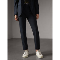 NAVY Pantalon avec cordon de serrage en coton et laine mélangés à petit motif pied-de-poule