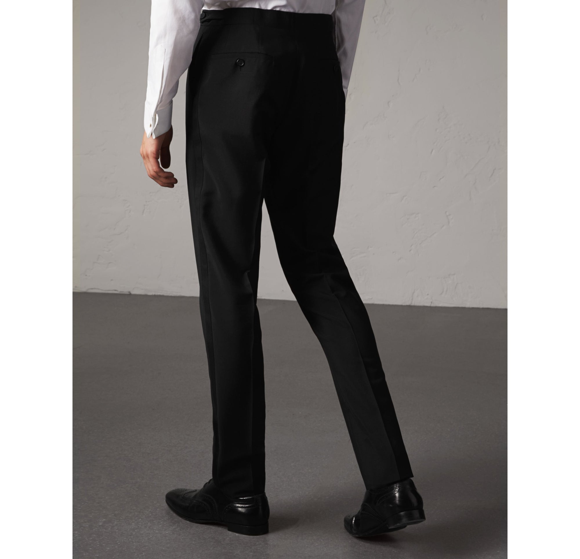 BLACK Pantalon habillé de coupe étroite en laine et mohair