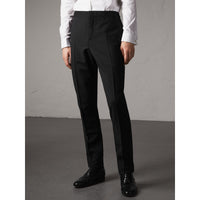 BLACK Pantalon habillé de coupe étroite en laine et mohair