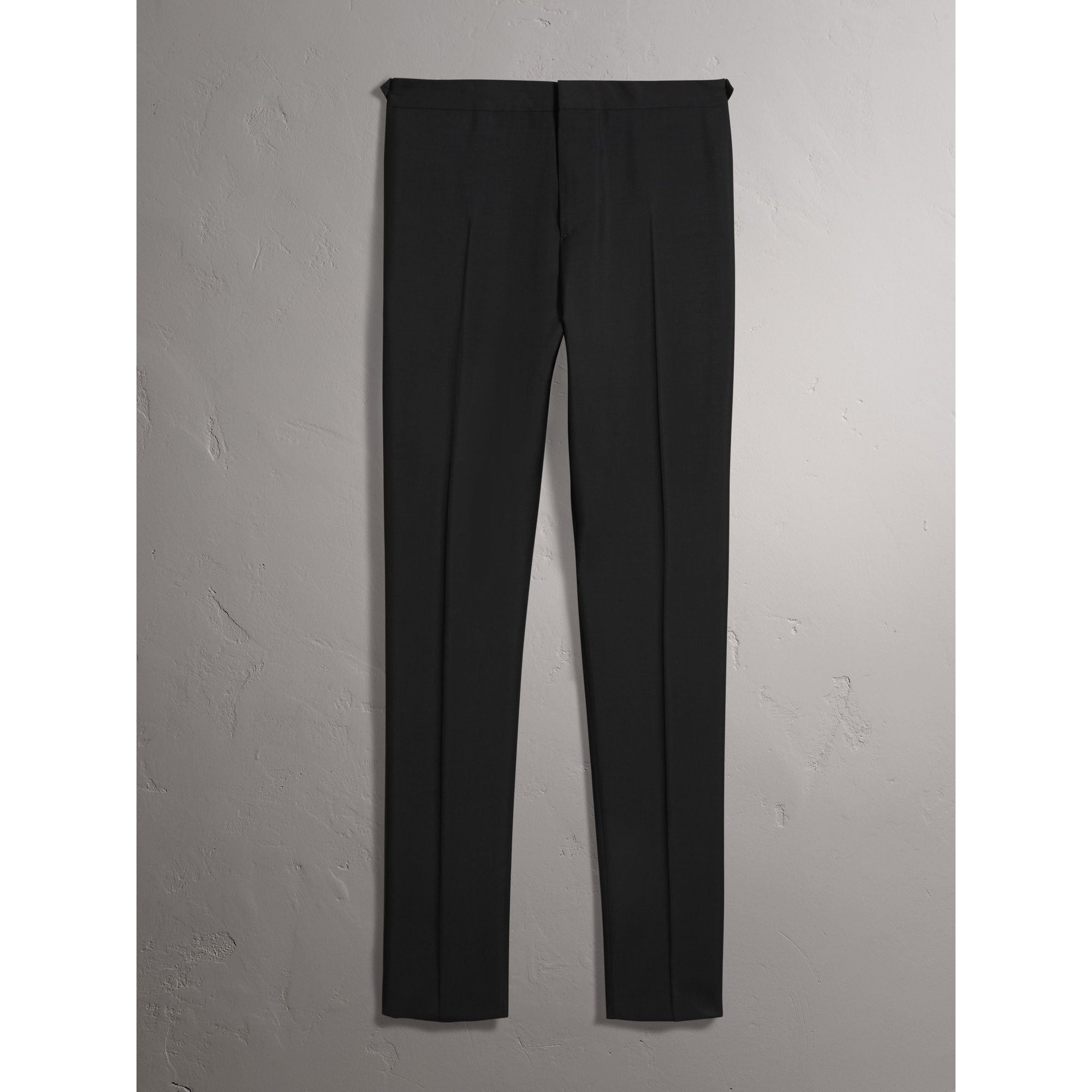 BLACK Pantalon habillé de coupe étroite en laine et mohair