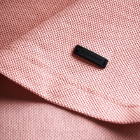 CHALK PINK Polo en piqué de coton avec col rayé