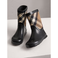 BLACK Bottes de pluie avec empiècement House check