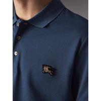 STEEL BLUE Polo en piqué de coton