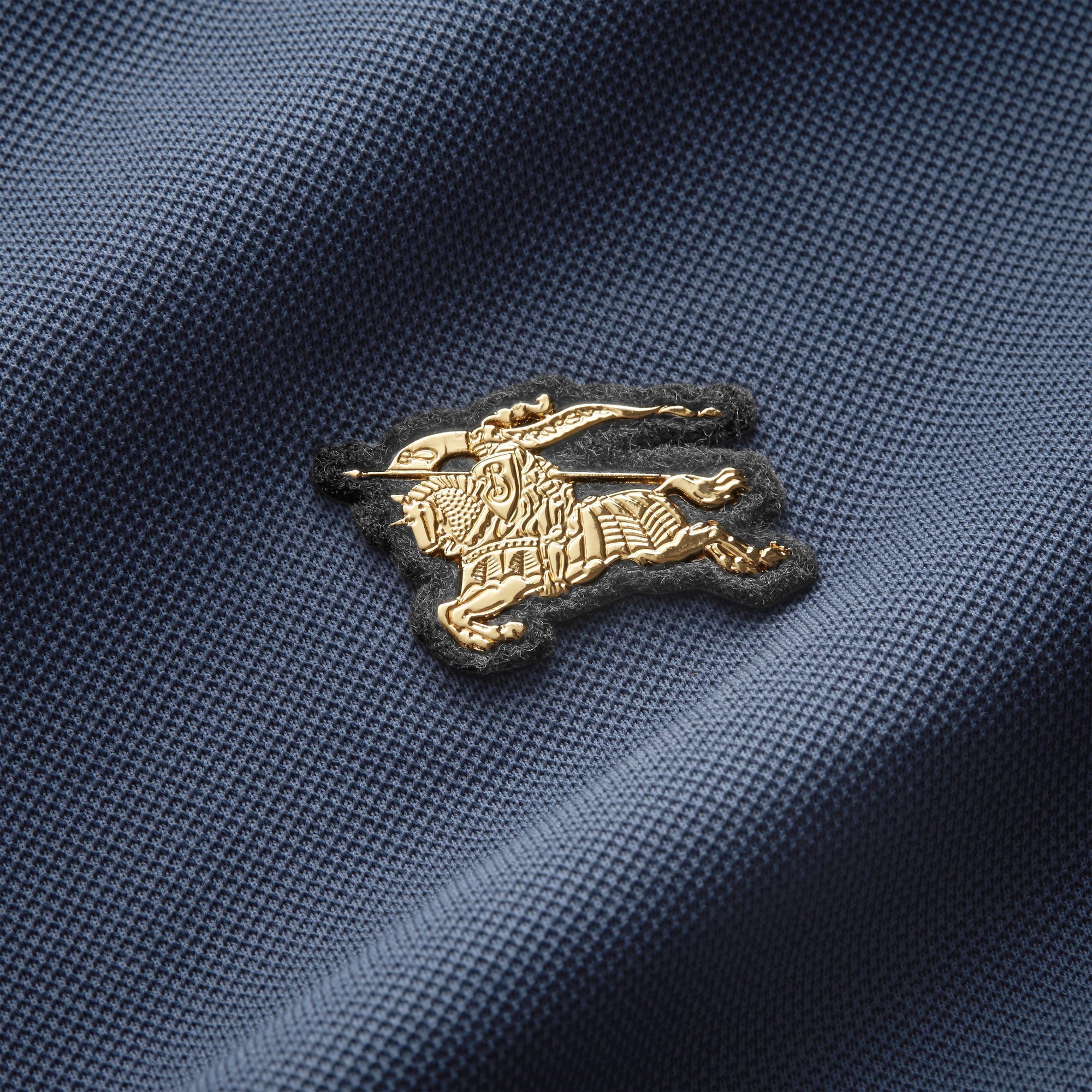 STEEL BLUE Polo en piqué de coton