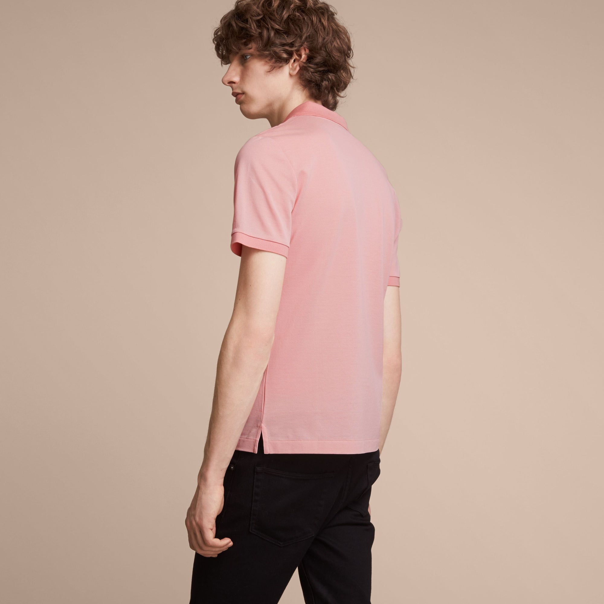 CHALK PINK Polo en piqué de coton