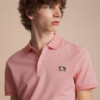 CHALK PINK Polo en piqué de coton
