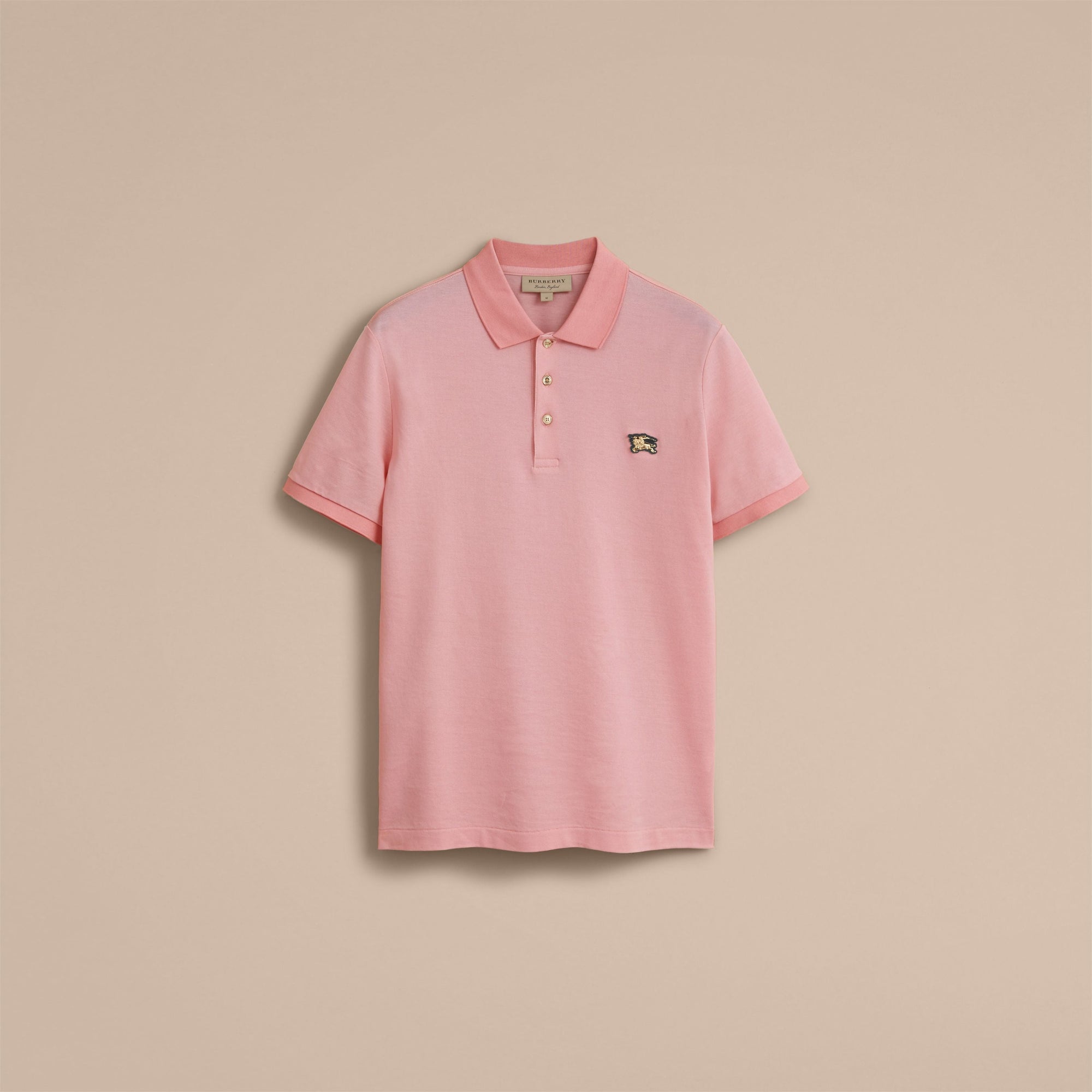 CHALK PINK Polo en piqué de coton