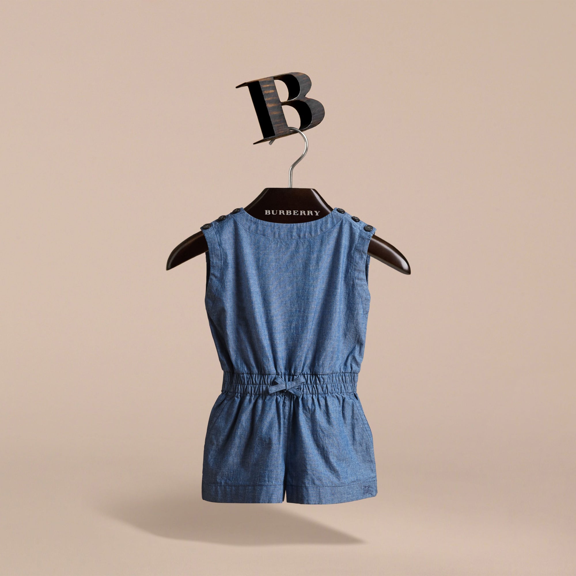 STONE BLUE Combinaison sans manches en chambray de coton