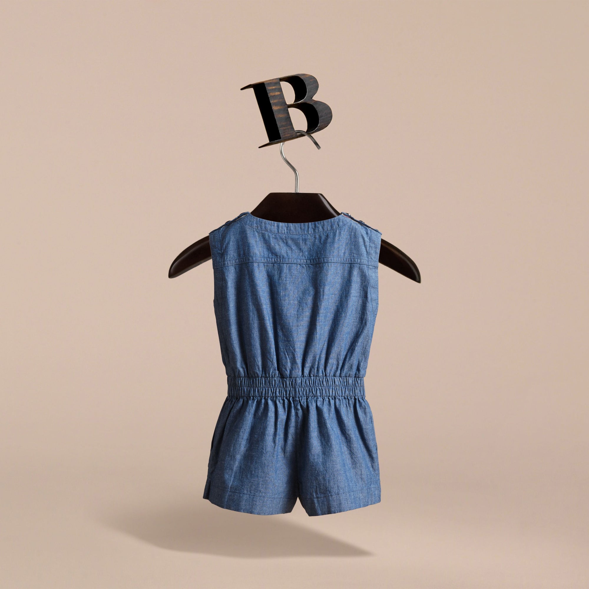 STONE BLUE Combinaison sans manches en chambray de coton