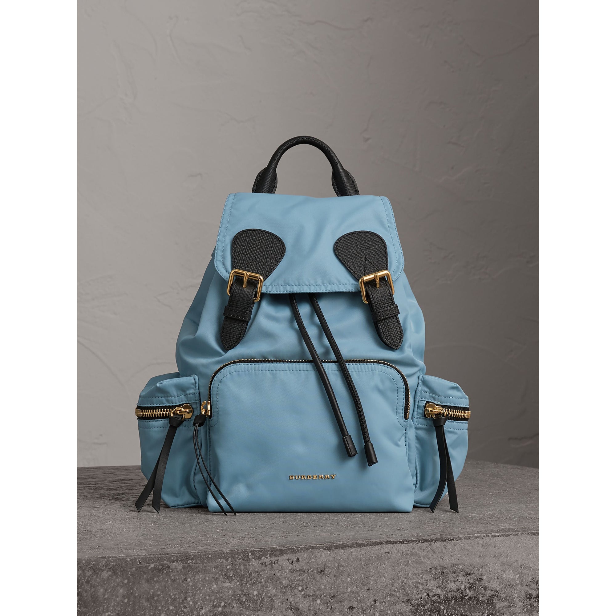 PALE BLUEBELL Sac The Rucksack moyen en nylon technique et cuir