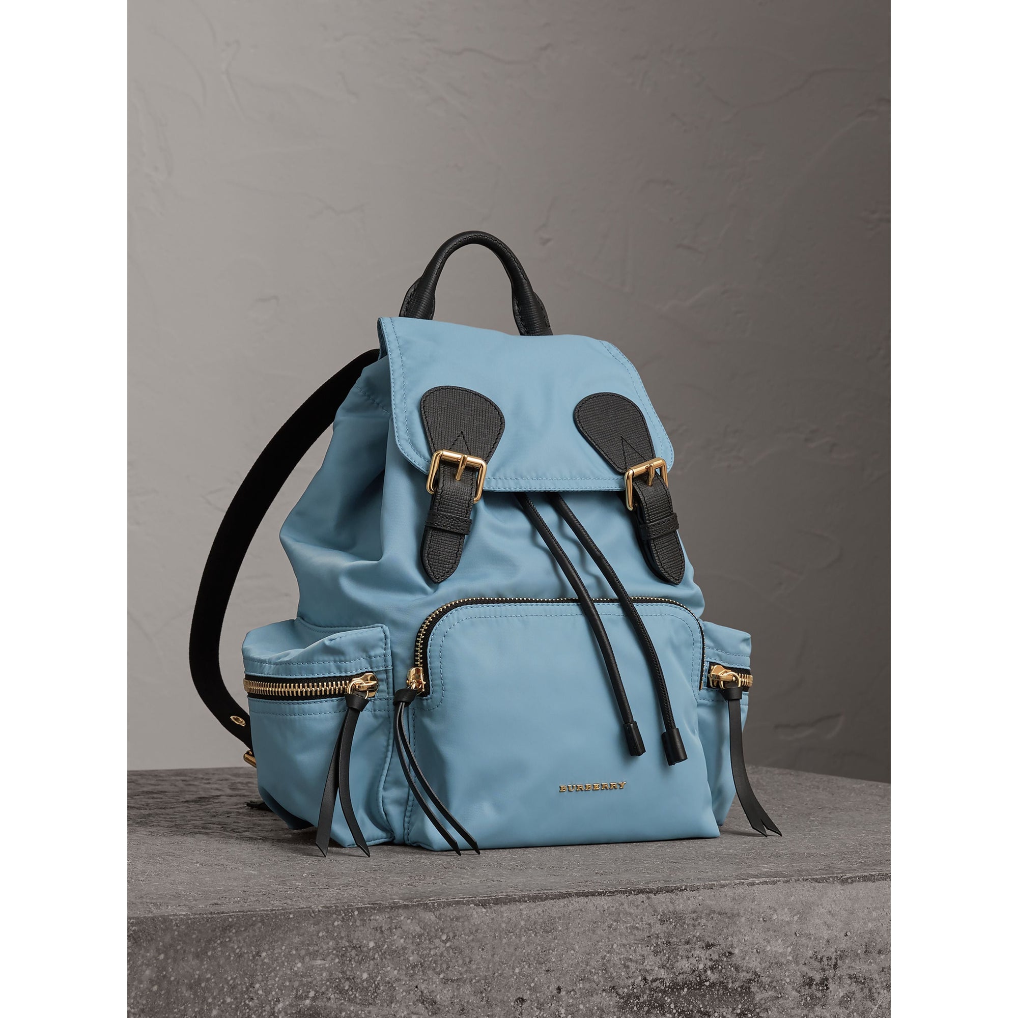 PALE BLUEBELL Sac The Rucksack moyen en nylon technique et cuir