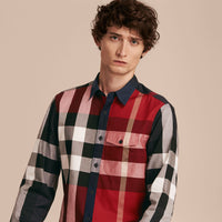 PARADE RED Chemise en popeline de coton à motif check