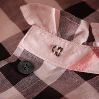 VINTAGE PINK Chemise en coton à motif check avec volants