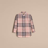 VINTAGE PINK Chemise en coton à motif check avec volants