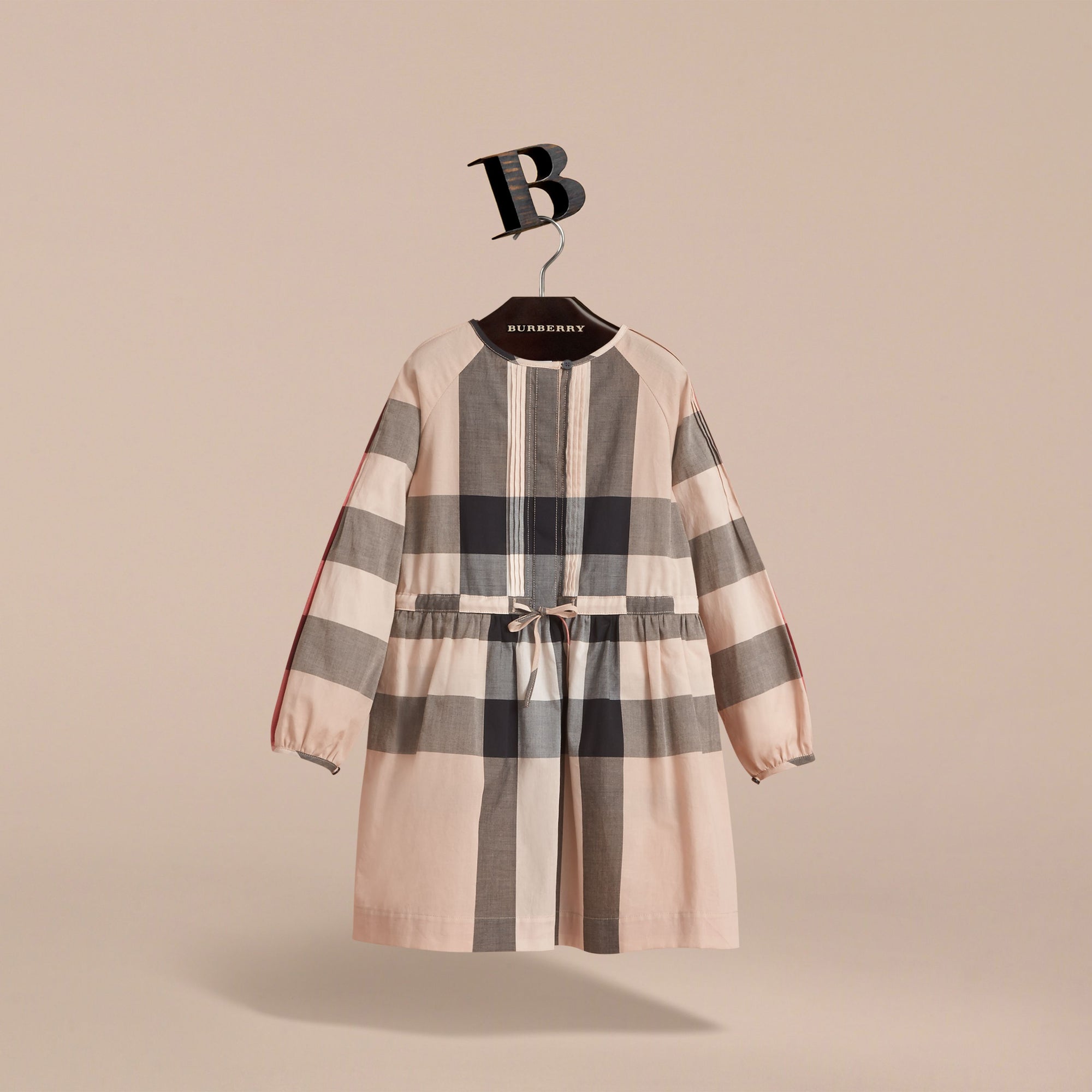 NEW CLASSIC CHECK Robe sans manches à motif check en voile de coton avec cordon de serrage